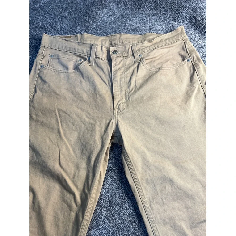 Levis 514 Straight Fit Khaki Pants Mens 36x32 Tan Cotton Stretch Chino Trousers